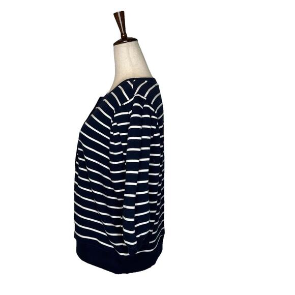 Rails Dom Sweatshirt Womens L Navy White Stripe Crewneck Comfort Chic NWT $158 - Picture 3 of 9